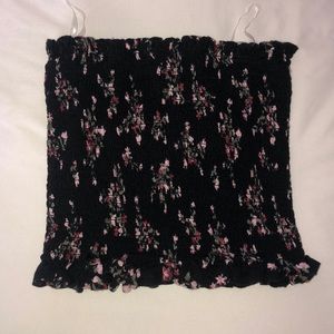 Black Tube Top With Floral